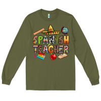Army Green spanish teacher Long Sleeve Tee - texasbilliewilder