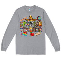 Heather Grey spanish teacher Long Sleeve Tee - texasbilliewilder