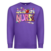Purple school nurse Premium Sweatshirt - BundleAndBundleShop