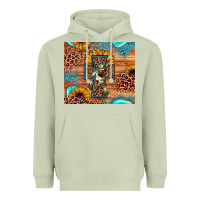 Matcha leopard cross sunflower Heavyweight Hoodie - JahusDesignShop