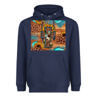 Navy leopard cross sunflower Heavyweight Hoodie - JahusDesignShop