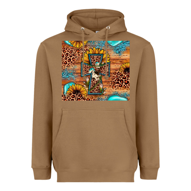 Leopard Cross Sunflower Heavyweight Hoodie by JahusDesignShop | Teevron