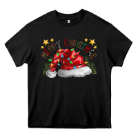 Black merry Christmas santa Heavy Core Tee - CowhideDigitalArt