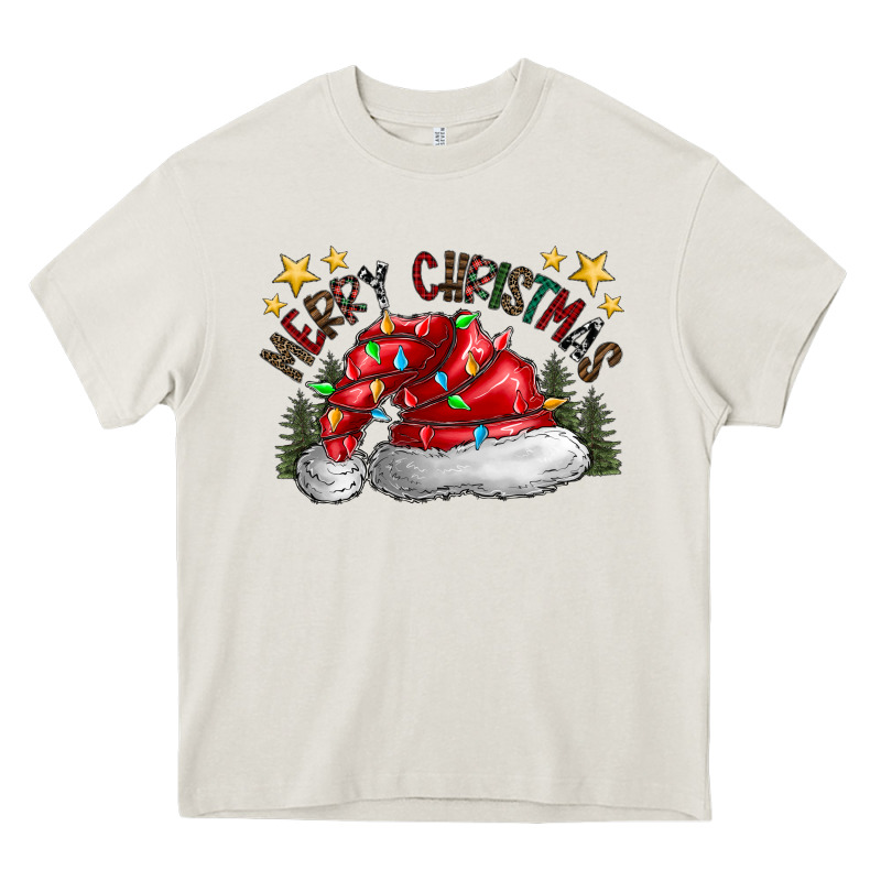 Merry Christmas Santa Heavy Core Tee by CowhideDigitalArt | Teevron