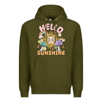 Army Green hello sunshine Premium Hoodie - MaliasSmallBusiness
