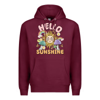 Burgundy hello sunshine Premium Hoodie - MaliasSmallBusiness
