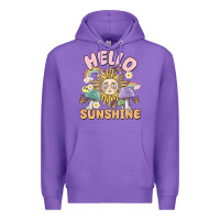 Purple hello sunshine Premium Hoodie - MaliasSmallBusiness