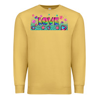 Antique Gold lgbt love with hearts and stars Premium Sweatshirt - AdoDesignShop