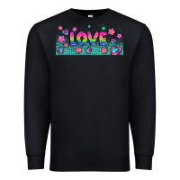 Black lgbt love with hearts and stars Premium Sweatshirt - AdoDesignShop