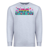 Heather Grey lgbt love with hearts and stars Premium Sweatshirt - AdoDesignShop