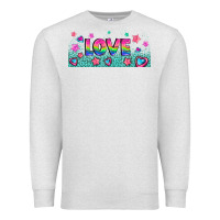 Oatmeal Heather lgbt love with hearts and stars Premium Sweatshirt - AdoDesignShop