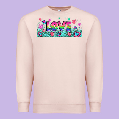 Lgbt Love With Hearts And Stars Premium Sweatshirt Designed By Adodesignshop