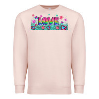 Pale Pink lgbt love with hearts and stars Premium Sweatshirt - AdoDesignShop
