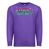 Purple lgbt love with hearts and stars Premium Sweatshirt - AdoDesignShop