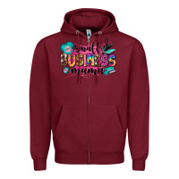 Burgundy small business mama Zipper Hoodie - Zillion Design Studio