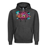 Charcoal Heather small business mama Zipper Hoodie - Zillion Design Studio