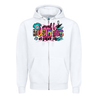 White small business mama Zipper Hoodie - Zillion Design Studio