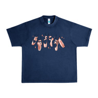 Navy ballerina ballet shoes Urban Heavy Tee - MaliasSmallBusiness