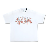 White ballerina ballet shoes Urban Heavy Tee - MaliasSmallBusiness