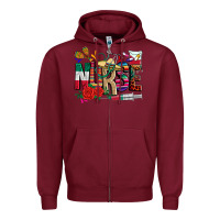 Burgundy cinco de mayo nurse Zipper Hoodie - CTS Tumbler Store