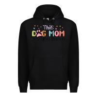 Black this dog mom wears her heart on her sleeve Premium Hoodie - MaliasSmallBusiness