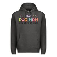 Charcoal Heather this dog mom wears her heart on her sleeve Premium Hoodie - MaliasSmallBusiness