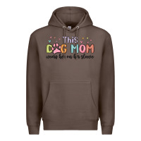 Coffee this dog mom wears her heart on her sleeve Premium Hoodie - MaliasSmallBusiness