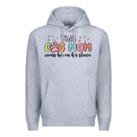Heather Grey this dog mom wears her heart on her sleeve Premium Hoodie - MaliasSmallBusiness