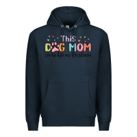 Navy this dog mom wears her heart on her sleeve Premium Hoodie - MaliasSmallBusiness