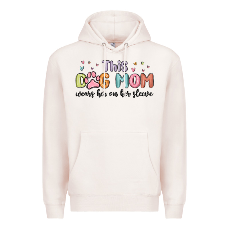 This Dog Mom Wears Her Heart On Her Sleeve Premium Hoodie by MaliasSmallBusiness | Teevron