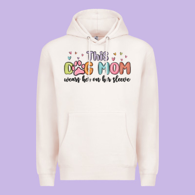 This Dog Mom Wears Her Heart On Her Sleeve Premium Hoodie Designed By Maliassmallbusiness