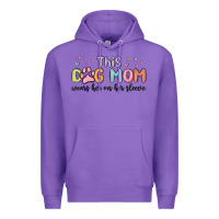 Purple this dog mom wears her heart on her sleeve Premium Hoodie - MaliasSmallBusiness