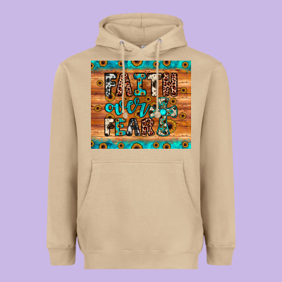 Faith Over Fear Heavyweight Hoodie Designed By Jahusdesignshop