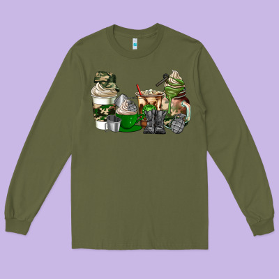 Veteran Coffee Cups Long Sleeve Tee Designed By Adodesignshop