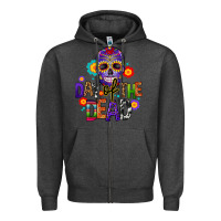 Charcoal Heather day of the dead mexico Zipper Hoodie - CTS Tumbler Store