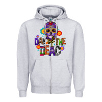 Heather Grey day of the dead mexico Zipper Hoodie - CTS Tumbler Store