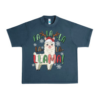 Midnight Navy fa la la llama Urban Heavy Tee - MaliasSmallBusiness