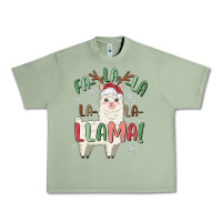 Oil Green fa la la llama Urban Heavy Tee - MaliasSmallBusiness