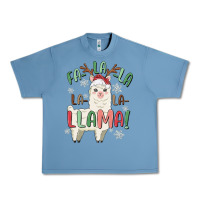 Pebble Blue fa la la llama Urban Heavy Tee - MaliasSmallBusiness