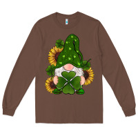 Chestnut st patricks day shamrock gnomes  sunflowers Long Sleeve Tee - RanaPortraitStore
