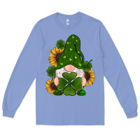 Colony Blue st patricks day shamrock gnomes  sunflowers Long Sleeve Tee - RanaPortraitStore
