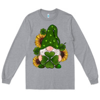 Heather Grey st patricks day shamrock gnomes  sunflowers Long Sleeve Tee - RanaPortraitStore