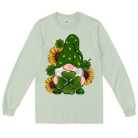Matcha st patricks day shamrock gnomes  sunflowers Long Sleeve Tee - RanaPortraitStore