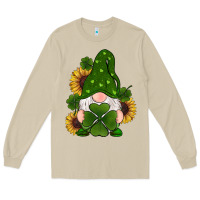 Mushroom st patricks day shamrock gnomes  sunflowers Long Sleeve Tee - RanaPortraitStore