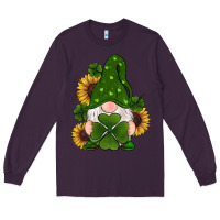 Plum st patricks day shamrock gnomes  sunflowers Long Sleeve Tee - RanaPortraitStore
