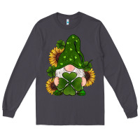 Smoke st patricks day shamrock gnomes  sunflowers Long Sleeve Tee - RanaPortraitStore
