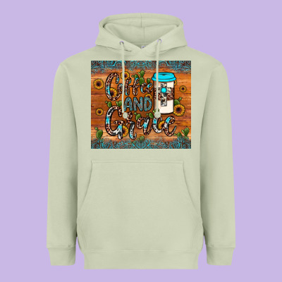 Coffee And Grace Heavyweight Hoodie Designed By Jahusdesignshop