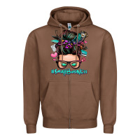 Chestnut small business messy bun Zipper Hoodie - Zillion Design Studio