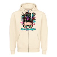 Sandshell small business messy bun Zipper Hoodie - Zillion Design Studio