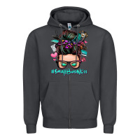 Smoke small business messy bun Zipper Hoodie - Zillion Design Studio